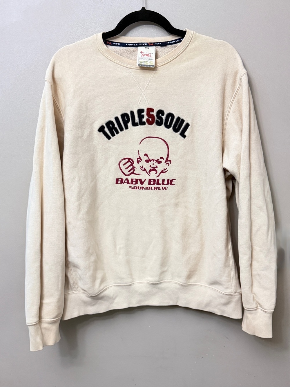 TRIPLE 5 SOUL Vtg Rare Baby Blue Soundcrew Sweatshirt Dr Pepper Tour